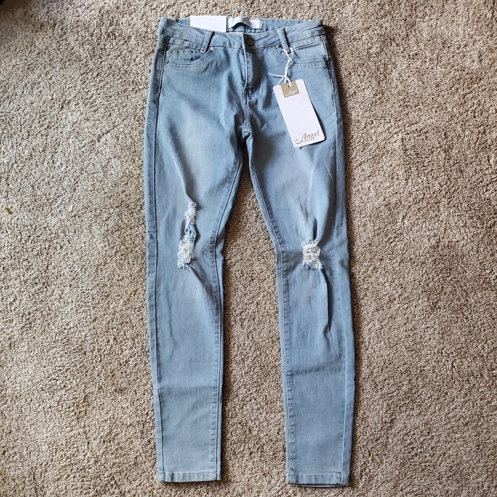 Angel Jeans Classic Skinny High Rise Blue Stretch Womens 8